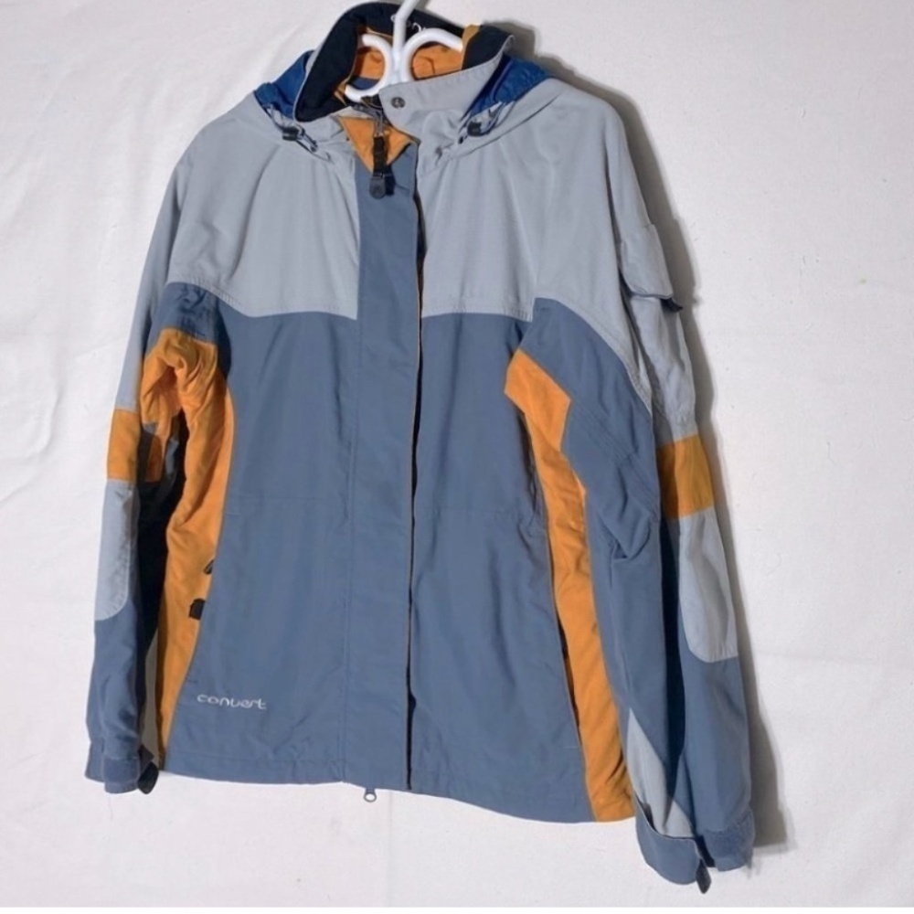 Columbia Blue Grey Orange Convert Fall Spring Hiking Jacket M